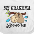thumbnail image 4 of Inktastic My Grandma Loves Me with Sloth and Hearts Boys or Girls Baby Bib, 4 of 4