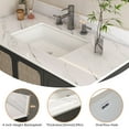 thumbnail image 5 of 43 Inch Marble Vanity Top, White Vanity Top with 3 Pre-drilled Faucet Holes, Bathroom Vanity Top with Undermount Rectangular Middle Sink and 4" Height Backsplash, Bianco Carrara Venato, 5 of 6