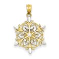 thumbnail image 1 of 14k Yellow Gold Snowflake Necklace Charm Pendant Winter, 1 of 6