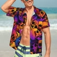 thumbnail image 5 of Picia Skull Gentle Cotton Regular Fit Short Sleeve Casual Hawaiian Shirt for Men-X-Large, 5 of 9