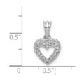 thumbnail image 4 of 14k White Gold Polished Finish Open Back 1/10-CT Diamond Heart Design Charm Pendant, 4 of 4