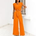 thumbnail image 6 of WTXUE Cotton Solid Color Able Casual Strapless Sleeveless Pants Set Relaxed Fit Pant Suits (Women's) Size 4, 6 of 9