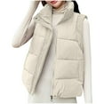 thumbnail image 3 of Quilted Jackets for Women Sleeveless Lightweight Zip Up Puffer Vest Winter Warm Stand Collar Gilet with Pockets Outdoor Casual, 3 of 4