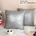 thumbnail image 3 of Unique Bargains 2Pcs Sequins Decorative Throw Pillow Cover 18" x 18" Gray, 3 of 8