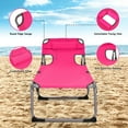 thumbnail image 5 of Goplus Outdoor Beach Lounge Chair Folding Chaise Lounge with Pillow Pink, 5 of 12