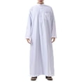 thumbnail image 1 of XDZJLR Men's Shirts Muslim Clothing Durable Robe Ethnic Soft Robe Hui Clothing Standing Collar One-Piece Shirts for Men, 1 of 7