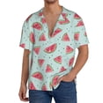 thumbnail image 3 of Wukai Watermelon Men's Casual Short-Sleeve Button Down Shirt - Lightweight Summer Dress Shirt for Daily Wear-X-Large, 3 of 7