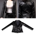 thumbnail image 4 of TISHITA Baosity 1/6 Scale PU Leather Female Jacket Coat Cloth for 12 Inch Action Figures Black, 4 of 8