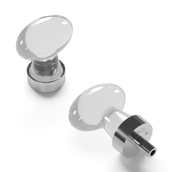 Hickory Hardware HH075852-GLSN Gemstone Oval Knob - Glass with Satin Nickel, 1.25 x 0.75 in.