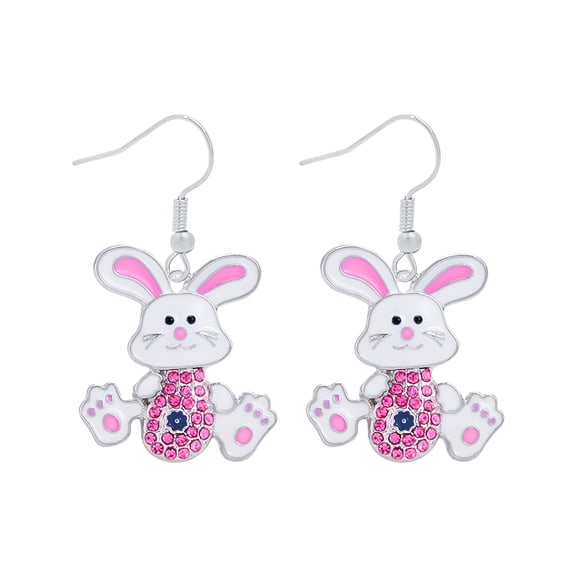 DESIGNICE 2026 New Cartoon Cute Bunny Dangling Rabbit Earrings Happy Easter Egg Carrot Earring Easter Earrings Cartoon Cute Rabbit Earrings Women'S Halloween Moon and Star Ear Swirls