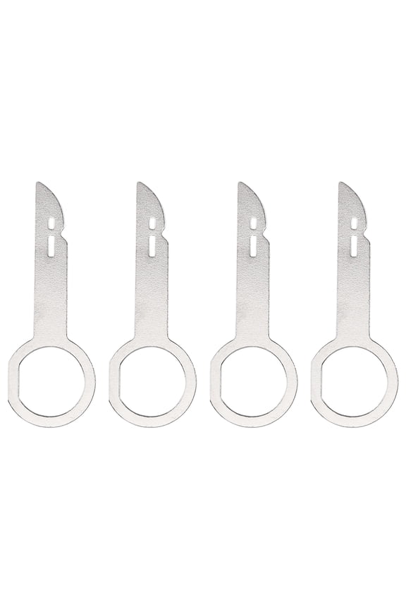 4 PCS Radio Removal Tool Kit for Mercedes-Benz Ford Volkswagen, Car Trim Removal Pry Key with Easy Grip Handle and Stiff Blades, Head Unit CD DVD Host Key Disassembly Tool Set