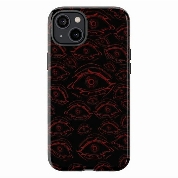 All Seeing Eye Phone Case, Gothic Occult Red Eye Pattern, Spooky Creepy Aesthetic Protective Phone Cover for iPhone 16 15 14 13 12 11 Pro Max Mini Plus