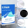 thumbnail image 4 of SUMMIT Acrylic Sign Holder 8.5 x 11, 3 Pack Clear Double Side T Shape Acrylic Table Sign Stands for Displaying, Flyer Holder Paper Card Holder for Office Business Store Restaurants, 4 of 9