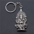thumbnail image 4 of Metal Elephant God Keychain Pendant Antique Silver and Ancient Bronze Finish Electroplated Souvenir Gift Ornament Key, 4 of 5