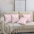 thumbnail image 7 of Throw Pillow Covers, Cartoon Cute Rabbit Pink Flower Soft Square Pillow Cases with Invisible Zipper for Couch Bed Sofa, Farmhouse Fall Home Decor 20"x20", 7 of 7