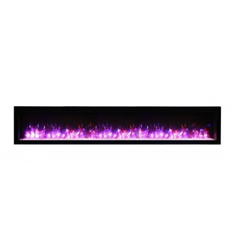 

Amantii SYM-88 88 in. Clean Face Electric Built-In with Log & Glass Black Steel Surround