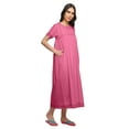 thumbnail image 4 of Moomaya Solid Round Neck Nursing Sleepwear WoMen's Cotton Nightdress Gown, 4 of 6
