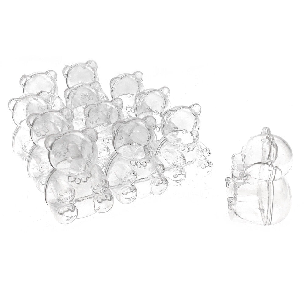 Baby Shower Plastic Teddy Bear Favor Box, 2-1 2-inch, 12-count 