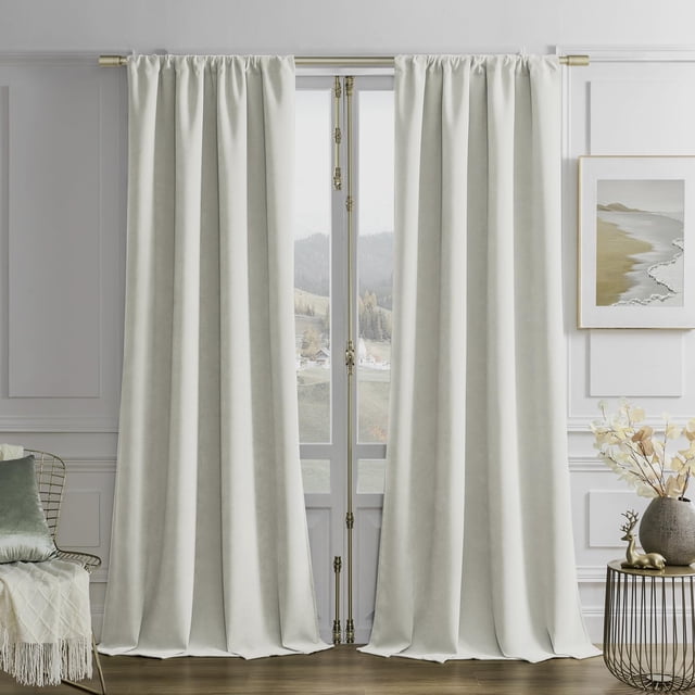 Cortinas Joydeco Velvet Grey 132 x 229 cm con aislamiento térmico