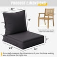 thumbnail image 4 of Kimunuk 2 Set Outdoor Cushion for Patio Furniture, 22" L X 24" W X 5" H Waterproof Outdoor Deep Seat Cushions with Tie for Patio Chair, Grey, 4 of 8