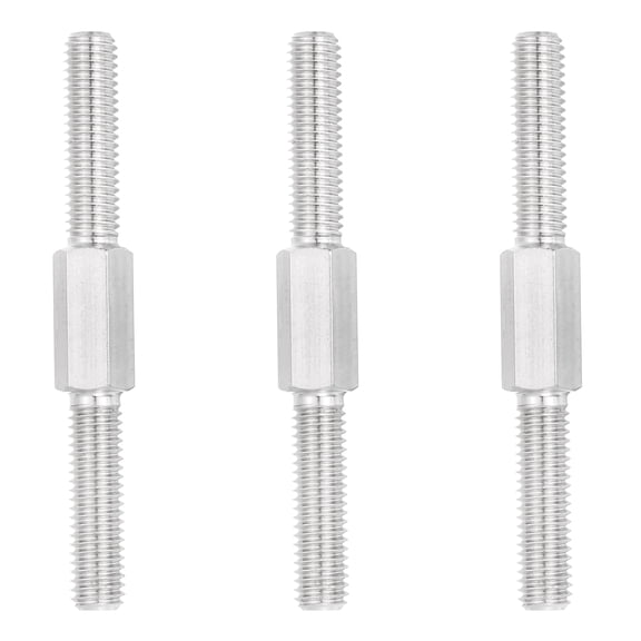M8x80mm Double End Threaded Stud Screw, 3pcs 304 Stainless Steel Hex Bolt