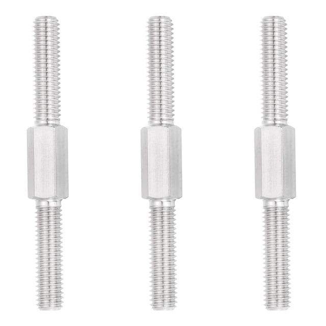 M8x80mm Vis à Double Extrémité Filetée, 3 Pcs Boulon Hexagonal en Acier Inoxydable 304