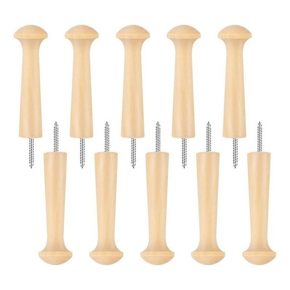 10Piece Wood Shaker Nails Screw-in Hook Nails,3.7in Nails,Unfinished for Hanging