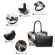 thumbnail image 4 of Bolso tejido BOYATU de piel vegana para mujer, blanquecino y negro, 4 of 9