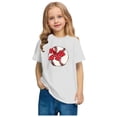 thumbnail image 4 of FamilyThread Toddler Girls Boys Summer Short Sleeve Cotton T-Shirt Bowknot Print Tops Crew Neck Casual Daily Shirt For 3-9Y, 4 of 5
