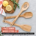 thumbnail image 3 of Chef Pomodoro Wooden Cooking Utensils 3-Pc Set, Bamboo, Large 12.5", Frying Set, 3 of 8