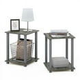 Furinno Simplistic End Table, Set of Two, French Oak/Grey