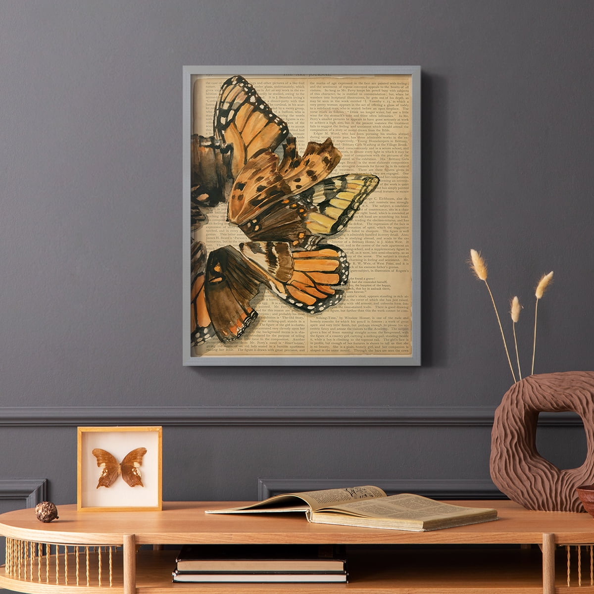 Winged Wreath I Framed Print - Solid Wood in Single Picture Frame Solid Wood 2 Framed Print