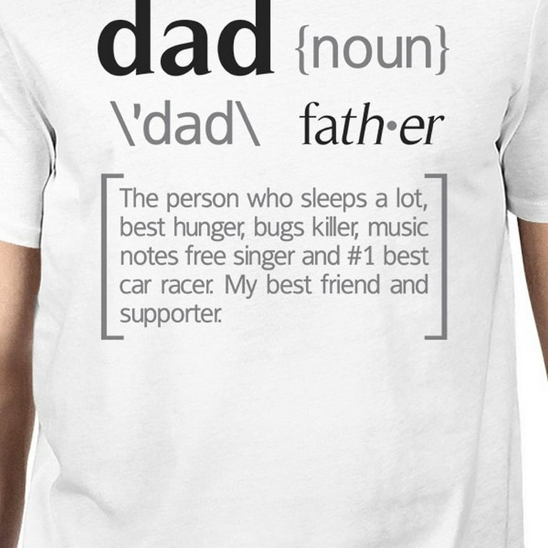 Dad Noun Mens White Cotton Tee Cute Fathers Day Gifts From ...