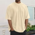 thumbnail image 2 of Mens Oversized T-Shirts Fashion Loose Fit Crewneck Tshirt Streetwear Heavyweight Short Sleeve Tee Shirt Gym Workout Tops, 2 of 5