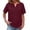Style1-Red linen shirt women, variant on Mceream Womens Linen Shirt Short Sleeve Casual V Neck Tshirts with Pocket Summer Tunic Blouse Beach Vacation Clothes Vacation Clothes Basic Solid Tees Blusas De Verano Para Mujer Red XL