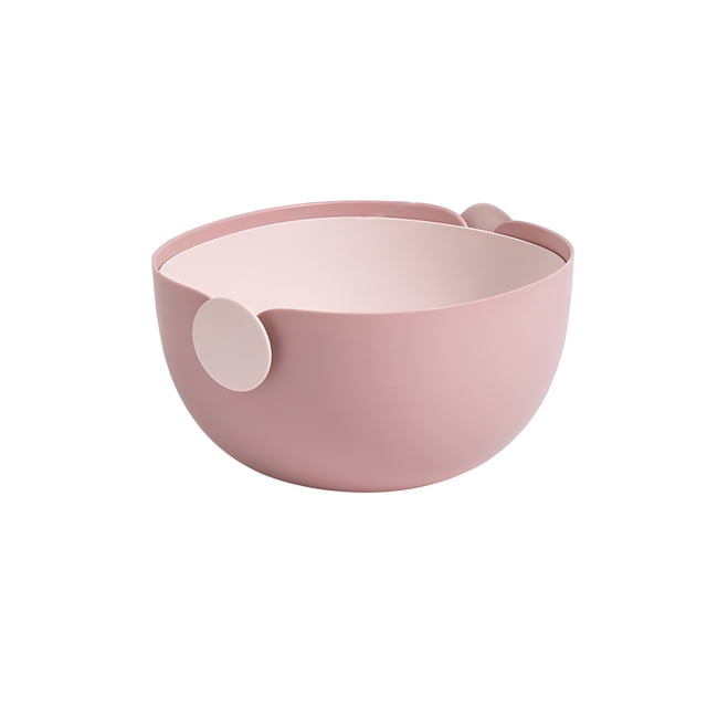Wosthever Escurridor de frutas, colador de de verduras de doble capa, colador de cocina para el hogar, contenedor con mango reutilizable Almacenamiento y organización del hogar Rosa Wosthever HA065309-03B