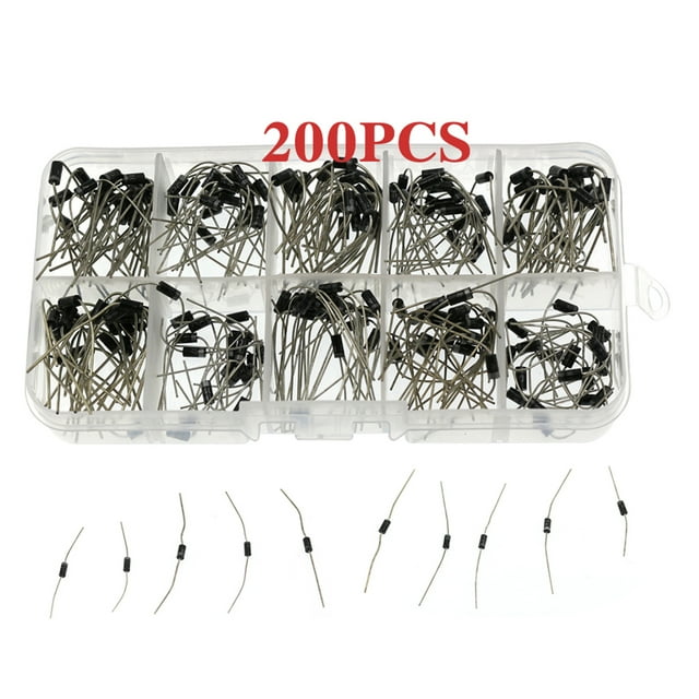 Kit de Surtido de Diodo 200pcs 10 Valores Rectificador/Diodo Schottky 1N4001-1N4007-1N5819 Seportado Conjunto de Almacenamiento
