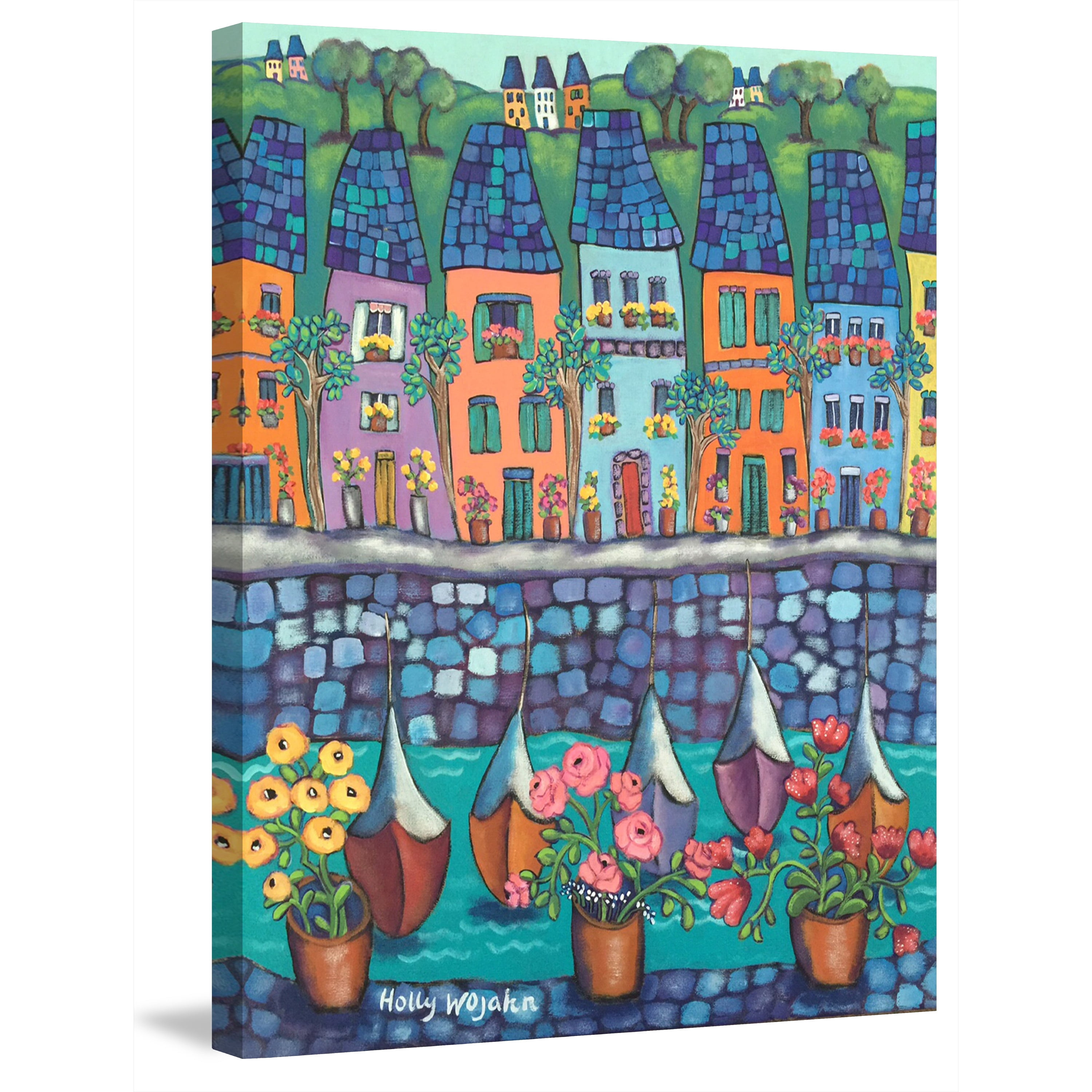 Marmont Hill "Ville Par La Port" by Holly Wojahn Painting Print on Wrapped Canvas