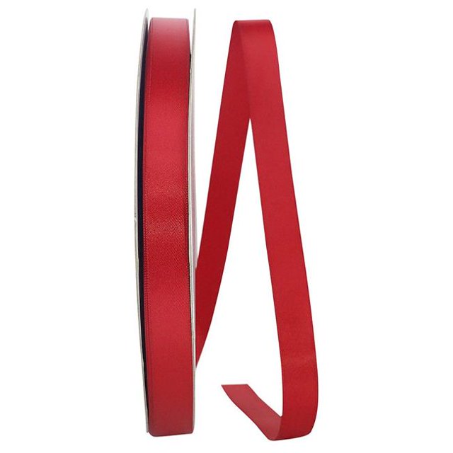 Reliant Ribbon 4950-908-03C 0.625 in. 100 Yards Double Face Satin Ribbon, Scarlet