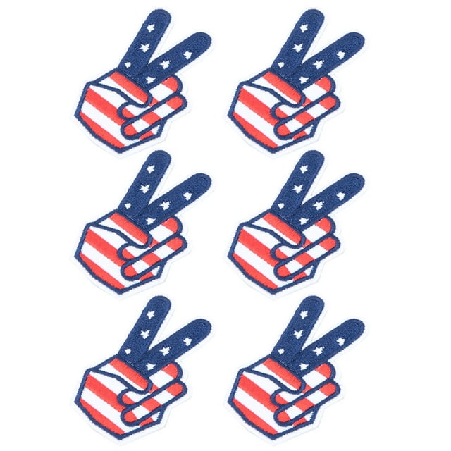 6 uds bandera americana DIY parche bordado de tela pegatina para coser accesorios de ropa