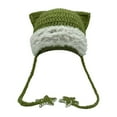 thumbnail image 2 of Beanies Cat Ear Beanie Y2k Beanie with Pom Poms Star Accessories Goth Knit Hat Crochet Knitted Hats for Women y2k Slouchy Skully Caps, 2 of 4