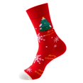 thumbnail image 2 of Bas Rouges Adulte Nouveauté Chaussettes de Noël Festives Père Noël et Cloches Design Multi Pack pour les Fêtes, 2 of 3