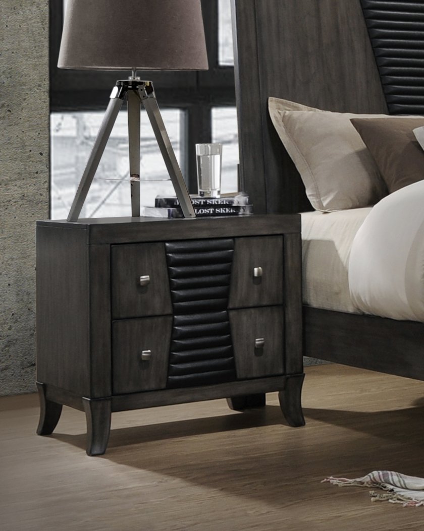 grey lamp table with drawer