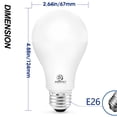 thumbnail image 3 of ENERGETIC A21 LED Light Bulb, 150W Equivalent 20w, Dimmable, Super Bright 2600lm, 4000K Cool White,E26 Medium Base,UL Listed,4-Pack, 3 of 5