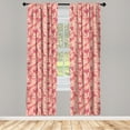 thumbnail image 4 of Ambesonne Romantic Window Curtains, Heart Love, Each 28" W x 63" L, Coral Pale Peach Pink, 4 of 4