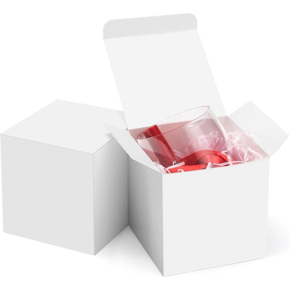 4x4x4 White  Boxes 25 count  Paper Boxes with  for Gifts, Crafting, Cube, Cupcake Boxes, Easy Assemble Boxes for Party Favor