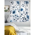 thumbnail image 3 of Sheer Curtain Panels Watercolor Blue Flowers Rod Pocket Voile Window Curtains Spring Floral Window Treatments Ligh Filtering Privacy Curtain Drapes for Bedroom Living Room 2 Panel Set 72 Inch Length,, 3 of 9