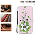 thumbnail image 2 of ELEHOLD Flip Wallet Case for iPhone 13 Case with Beautiful Flower Butterfly Pattern Card Slots Holders Kickstand Function Magnetic Clasp Leather Shockproof Case with Wrist Lanyard,M, 2 of 7