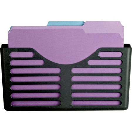 Lorell, Plastic Cubicle Pocket File, 1 Each, Black