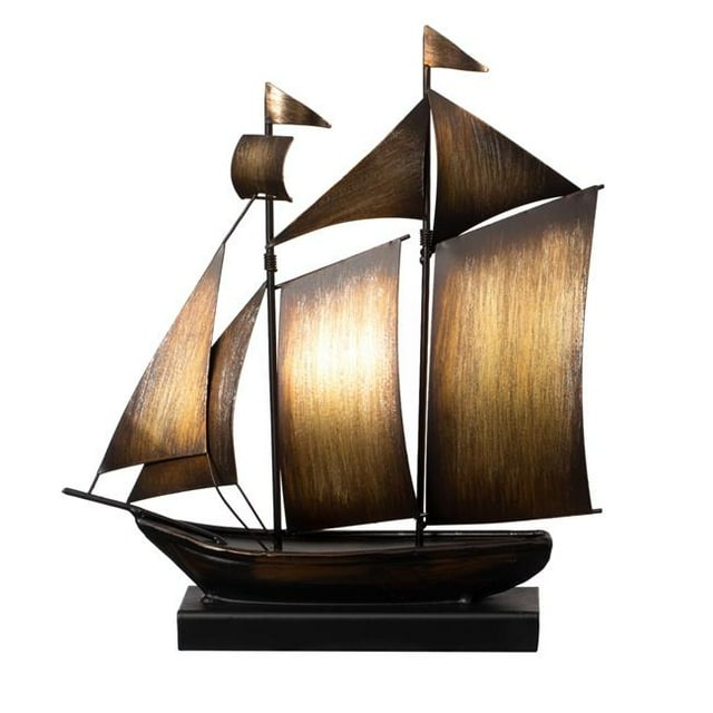 Vintiquewise QI004541 Home Dcor Metal Sailboat Centerpiece Decor Tabletop or Countertop Decoration